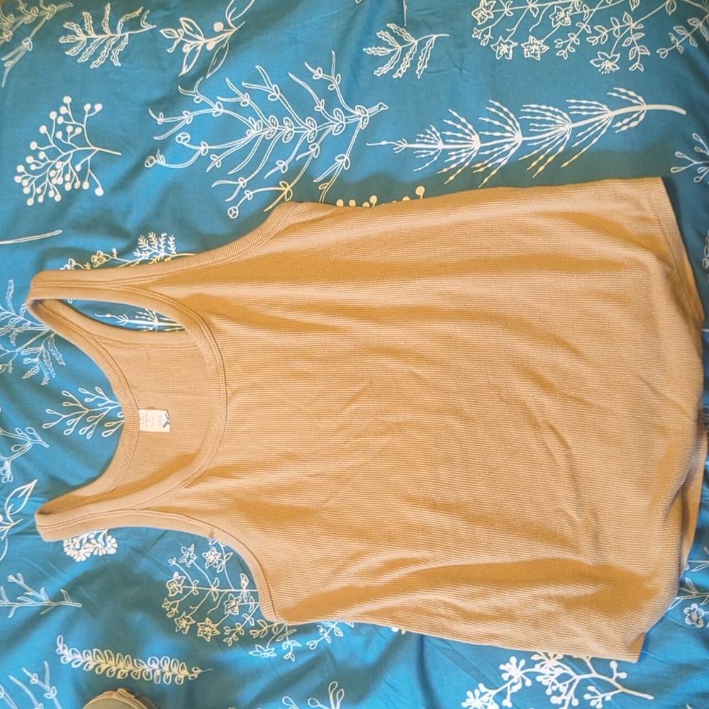 tan athletic tank top